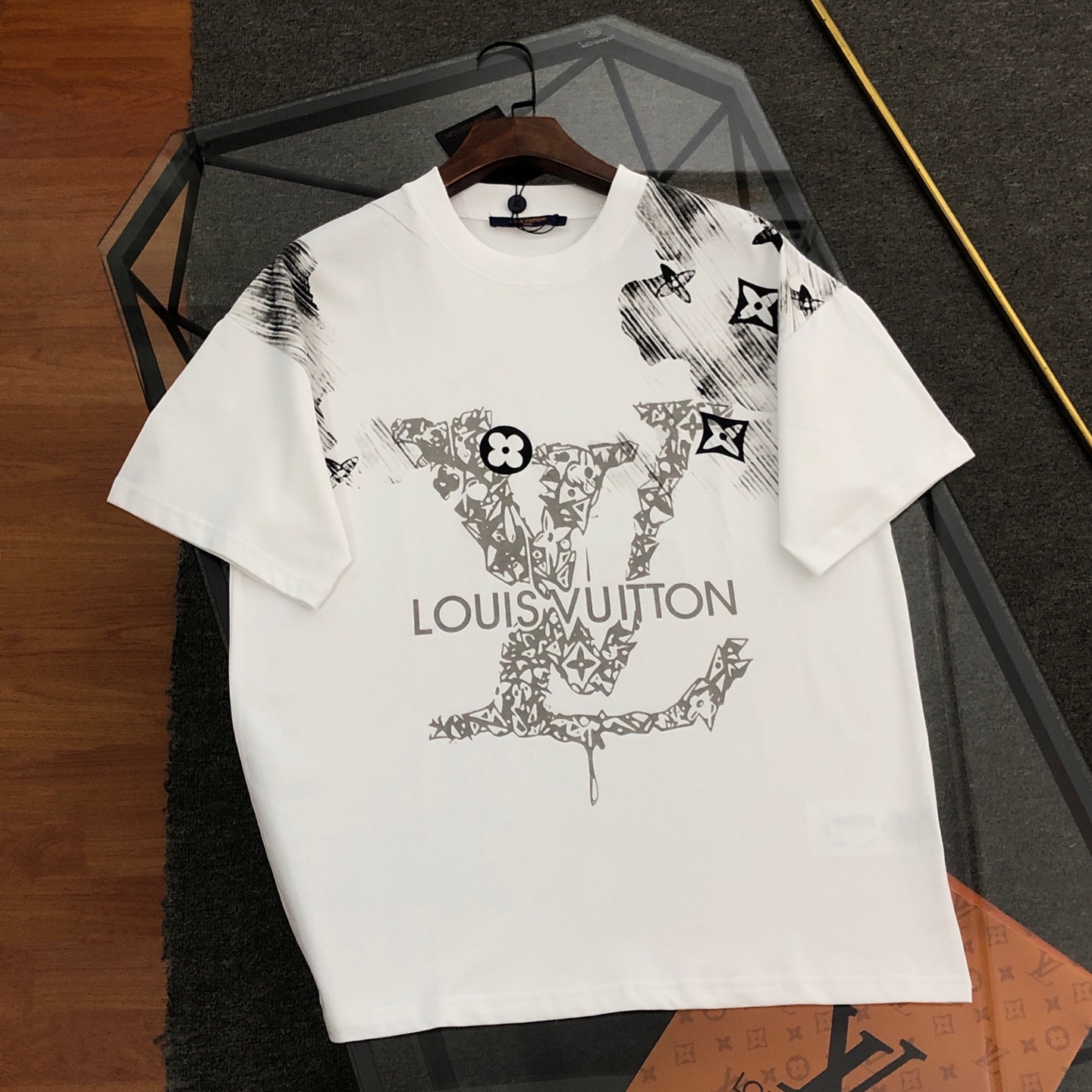 Louis Vuitton Letter Logo Print Cotton T-Shirt - Style 01