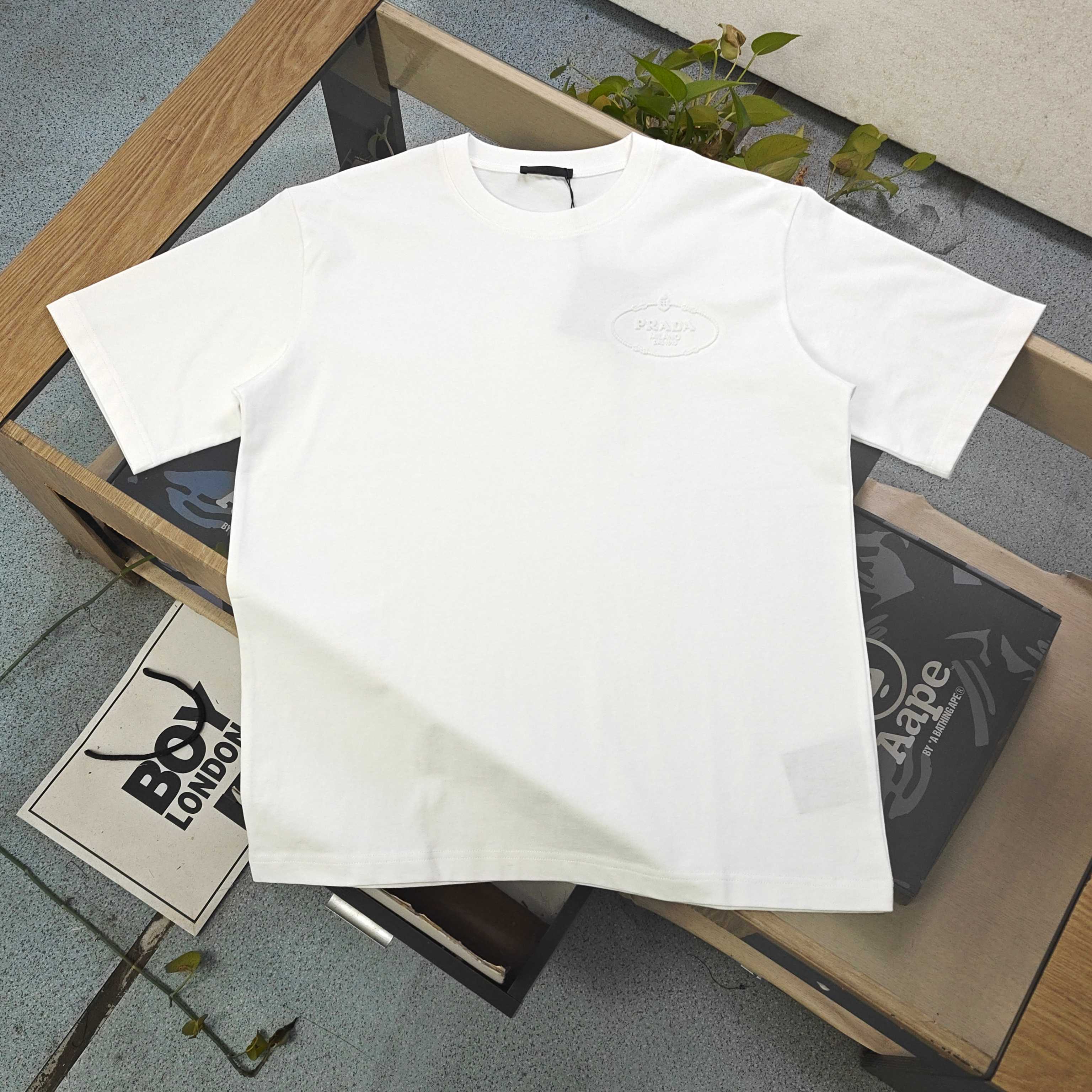 Prada Logo Print Cotton T-Shirt - Style 01